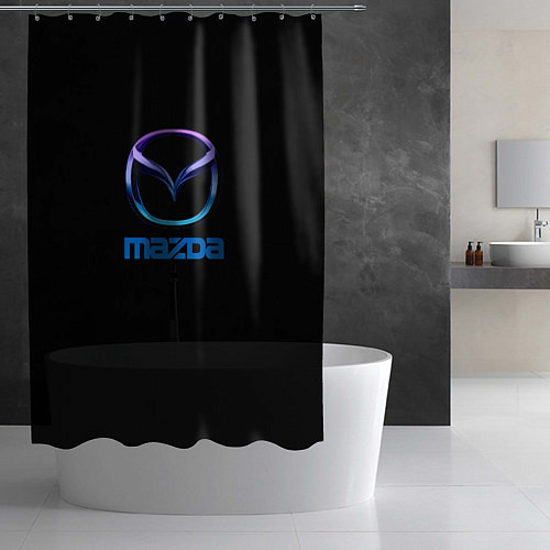 Шторка для ванной Mazda neon logo / 3D-принт – фото 2