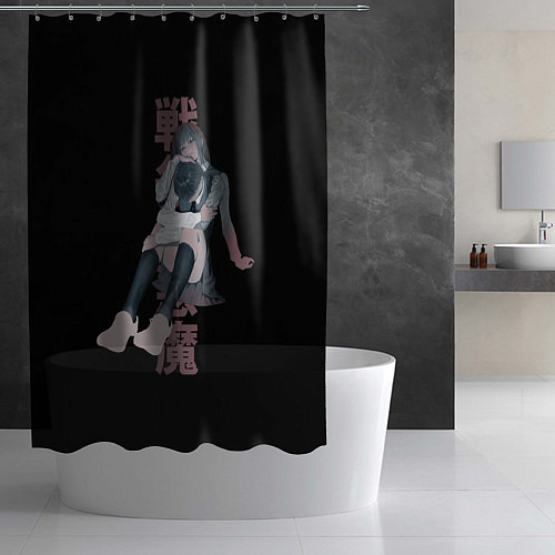 Шторка для ванной Человек-бензопила: Демон войны / 3D-принт – фото 2