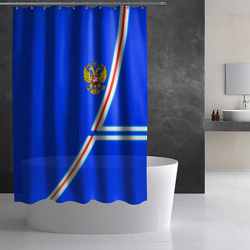 Шторка для ванной Россия спорт текстура / 3D-принт – фото 2