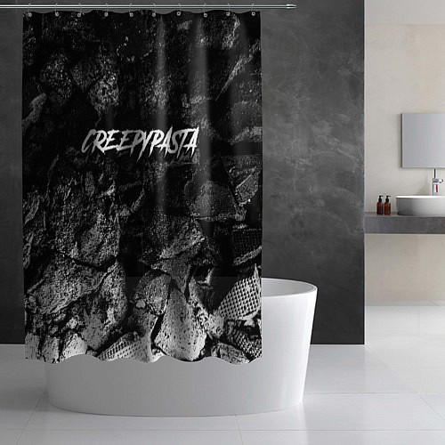 Шторка для ванной CreepyPasta black graphite / 3D-принт – фото 2