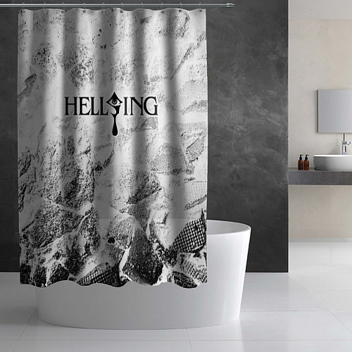 Шторка для ванной Hellsing white graphite / 3D-принт – фото 2