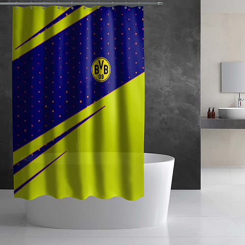 Шторка для ванной Borussia logo geometry / 3D-принт – фото 2