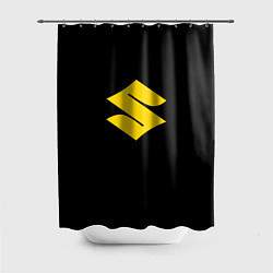 Шторка для душа Suzuki logo yellow, цвет: 3D-принт