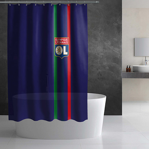 Шторка для ванной Olympique lyonnais / 3D-принт – фото 2
