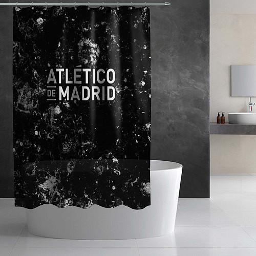 Шторка для ванной Atletico Madrid black ice / 3D-принт – фото 2