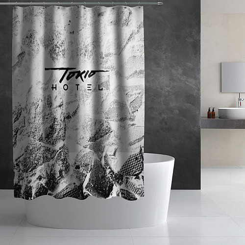 Шторка для ванной Tokio Hotel white graphite / 3D-принт – фото 2