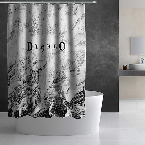 Шторка для ванной Diablo white graphite / 3D-принт – фото 2