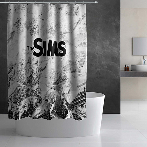 Шторка для ванной The Sims white graphite / 3D-принт – фото 2