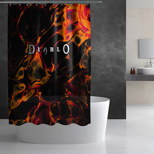 Шторка для ванной Diablo red lava / 3D-принт – фото 2