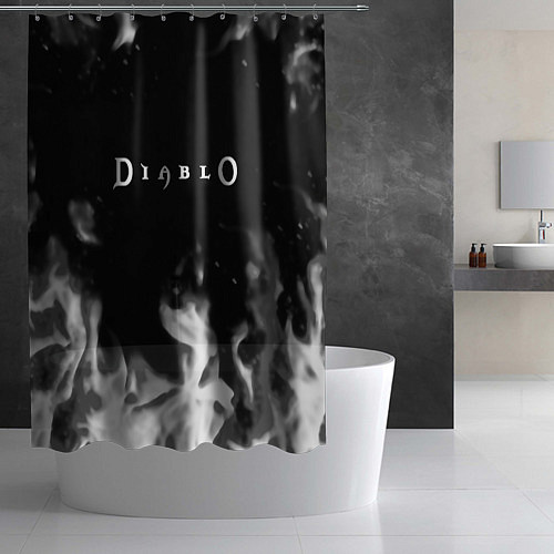 Шторка для ванной Diablo fire black / 3D-принт – фото 2