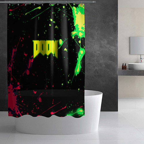 Шторка для ванной Doom кислотные краски / 3D-принт – фото 2