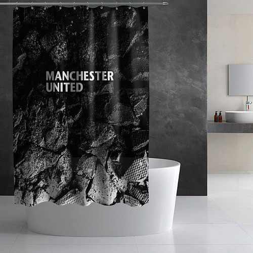 Шторка для ванной Manchester United black graphite / 3D-принт – фото 2