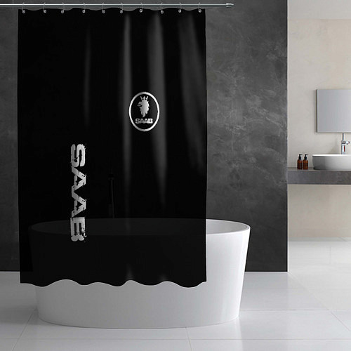 Шторка для ванной SAAB logo white / 3D-принт – фото 2