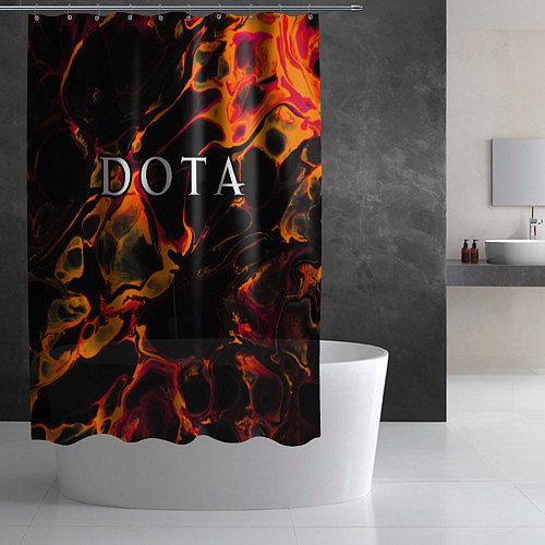 Шторка для ванной Dota red lava / 3D-принт – фото 2