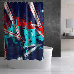 Шторка для душа Яркий абстрактный узор для спорта, цвет: 3D-принт — фото 2
