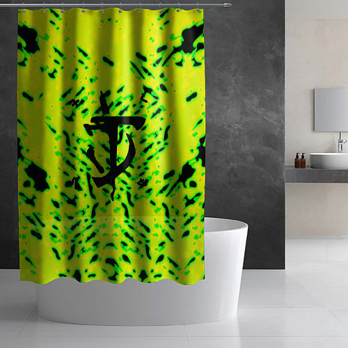 Шторка для ванной Doom кислотный стиль лого / 3D-принт – фото 2