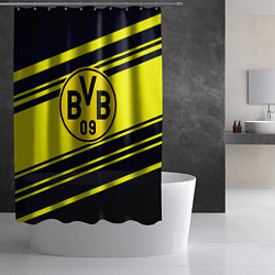 Шторка для душа Borussia sport geometry, цвет: 3D-принт — фото 2