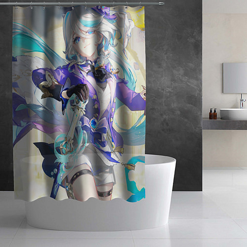 Шторка для ванной Genshin Impact Furina радостная / 3D-принт – фото 2