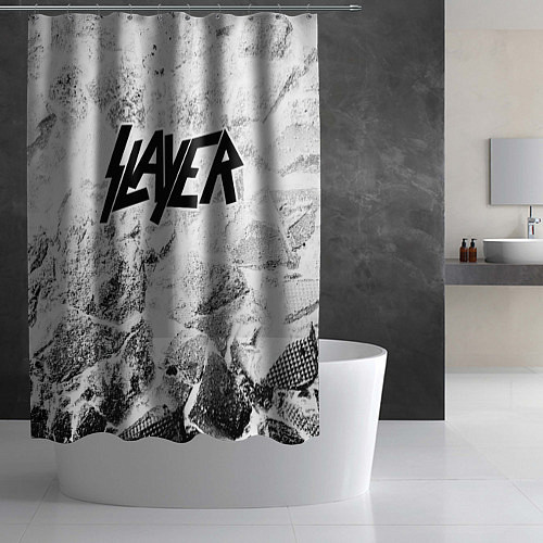 Шторка для ванной Slayer white graphite / 3D-принт – фото 2