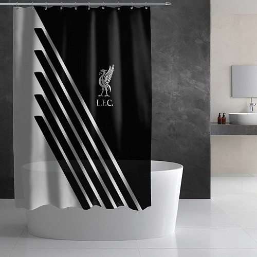 Шторка для ванной Liverpool sport fc geometry / 3D-принт – фото 2