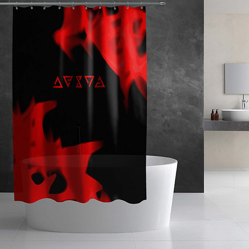 Шторка для ванной Ведьмак лого огонь / 3D-принт – фото 2