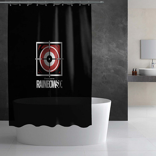 Шторка для ванной Юбисофт радуга 6 лого / 3D-принт – фото 2