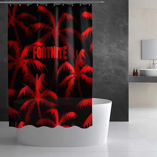 Шторка для ванной Fortnite tropic red / 3D-принт – фото 2