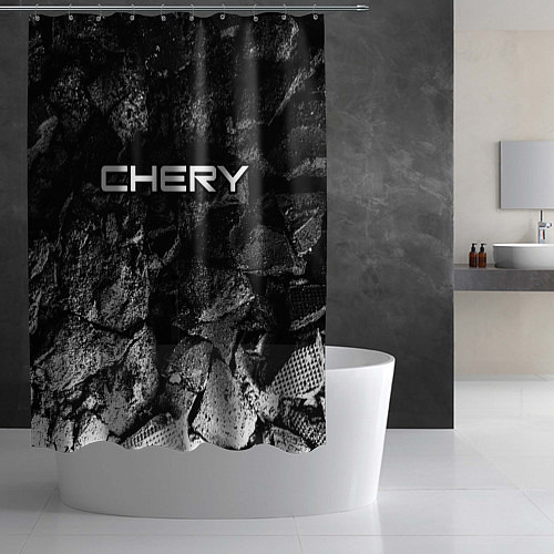Шторка для ванной Chery black graphite / 3D-принт – фото 2