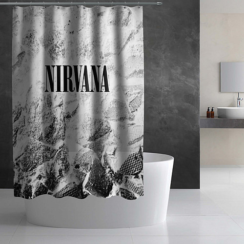 Шторка для ванной Nirvana white graphite / 3D-принт – фото 2