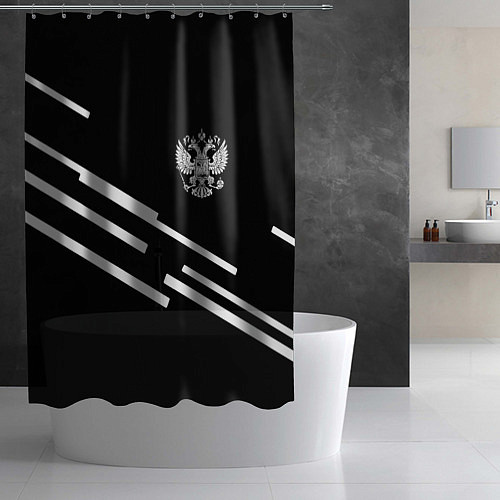 Шторка для ванной Россия геометрия спорт / 3D-принт – фото 2
