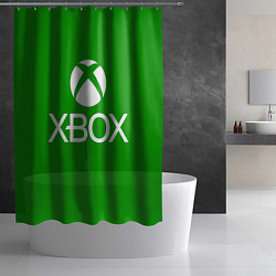 Шторка для душа X-box logo green, цвет: 3D-принт — фото 2