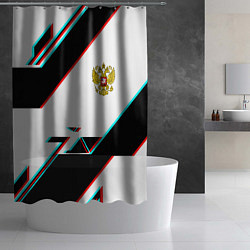 Шторка для душа Россия спортивная геометрия глитч, цвет: 3D-принт — фото 2