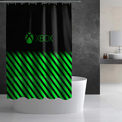 Шторка для душа Xbox line green, цвет: 3D-принт — фото 2