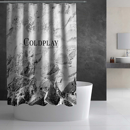 Шторка для ванной Coldplay white graphite / 3D-принт – фото 2