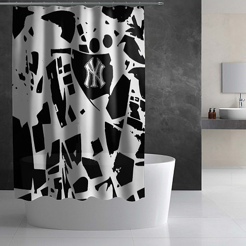 Шторка для ванной New York yankees - abstraction / 3D-принт – фото 2