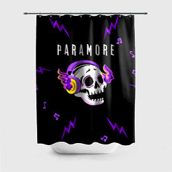 Шторка для душа Paramore неоновый череп, цвет: 3D-принт
