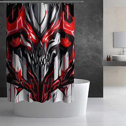 Шторка для душа Абстрактный красный череп, цвет: 3D-принт — фото 2