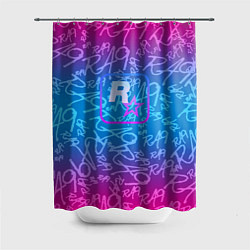 Шторка для душа Rock star neon, цвет: 3D-принт