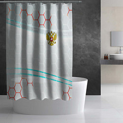 Шторка для душа Герб РФ броня текстура, цвет: 3D-принт — фото 2