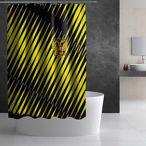 Шторка для ванной Герб РФ абстракция / 3D-принт – фото 2