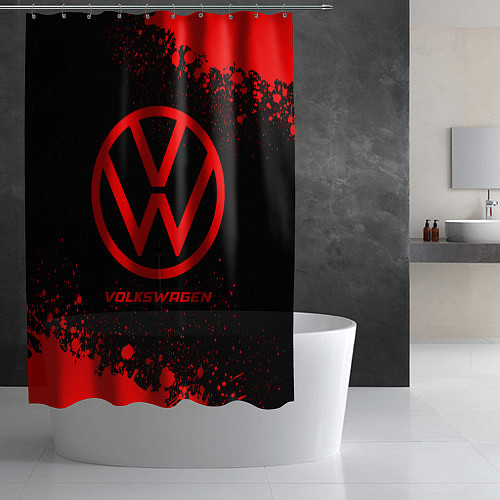 Шторка для ванной Volkswagen - red gradient / 3D-принт – фото 2