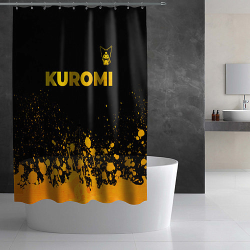 Шторка для ванной Kuromi - gold gradient посередине / 3D-принт – фото 2