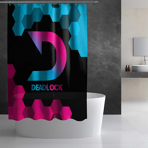 Шторка для ванной Deadlock - neon gradient / 3D-принт – фото 2