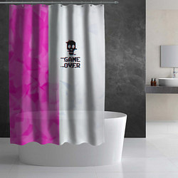Шторка для душа Game over pink abstraction, цвет: 3D-принт — фото 2