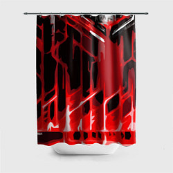 Шторка для душа Abstract red stripes on a black background, цвет: 3D-принт