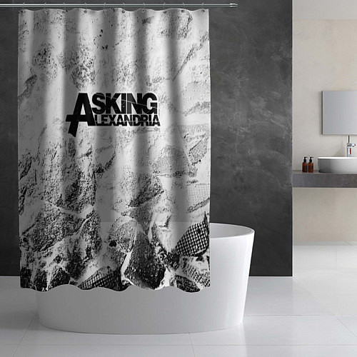 Шторка для ванной Asking Alexandria white graphite / 3D-принт – фото 2