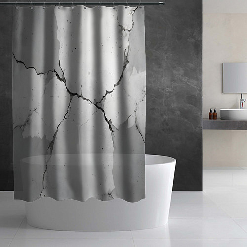 Шторка для ванной Растрескавшийся бетон / 3D-принт – фото 2