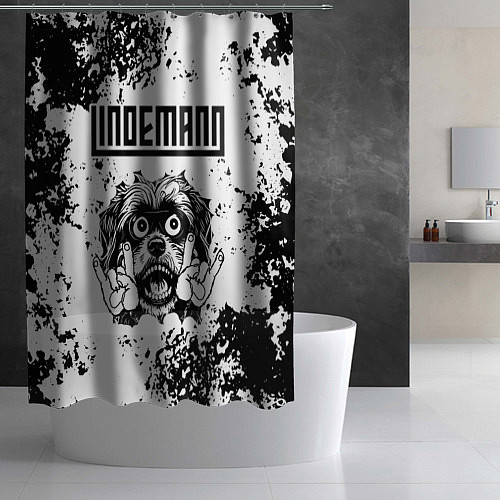 Шторка для ванной Lindemann - рок пес / 3D-принт – фото 2