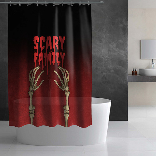 Шторка для ванной Scary famyli / 3D-принт – фото 2
