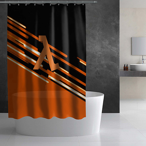 Шторка для ванной Half life полосы / 3D-принт – фото 2